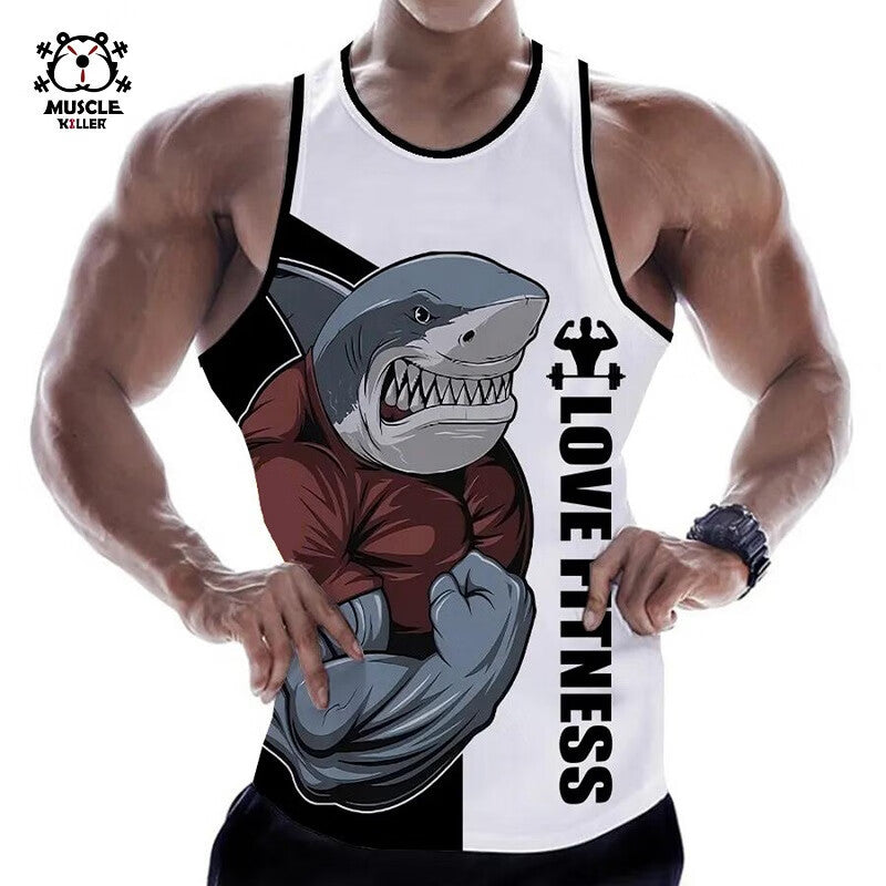 Muscle Killer Muscle Animal Sports Leisure Gym Wait Lifting Running Bodysuit Loose Dumbbell & Barbell Elastic