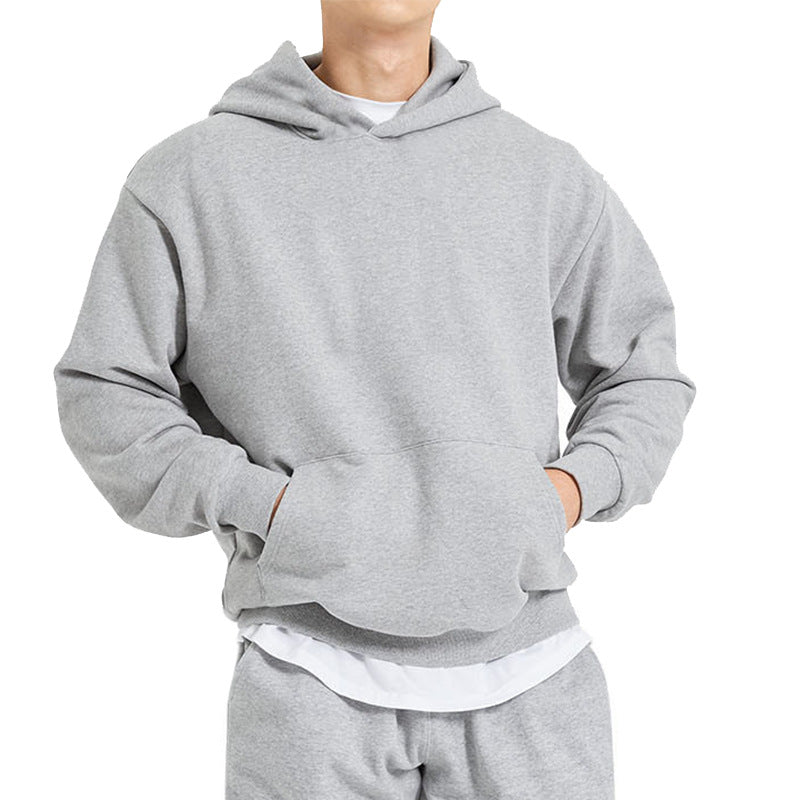 Men's sweatshirts, trendy loose solid color warm hoodies, large sizes M-3XL