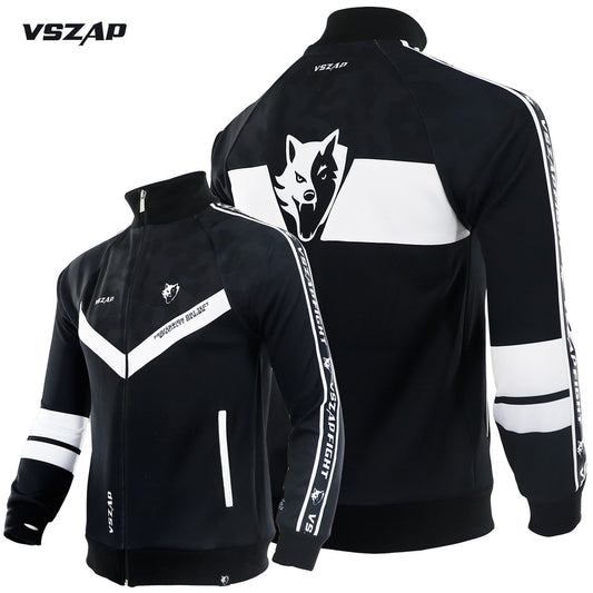 Vszap Sports Spring and Autumn Training Jacket Simple MMA Fighting UFC Fitness Fight Men's Long-Sleeved Jacket Stand Collar