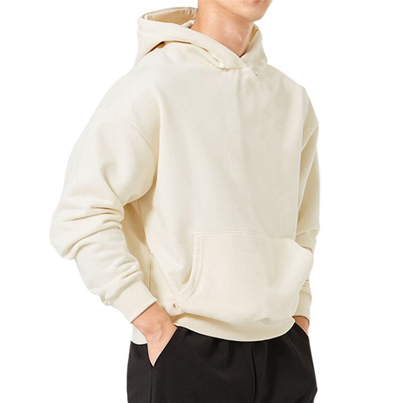 Men's sweatshirts, trendy loose solid color warm hoodies, large sizes M-3XL