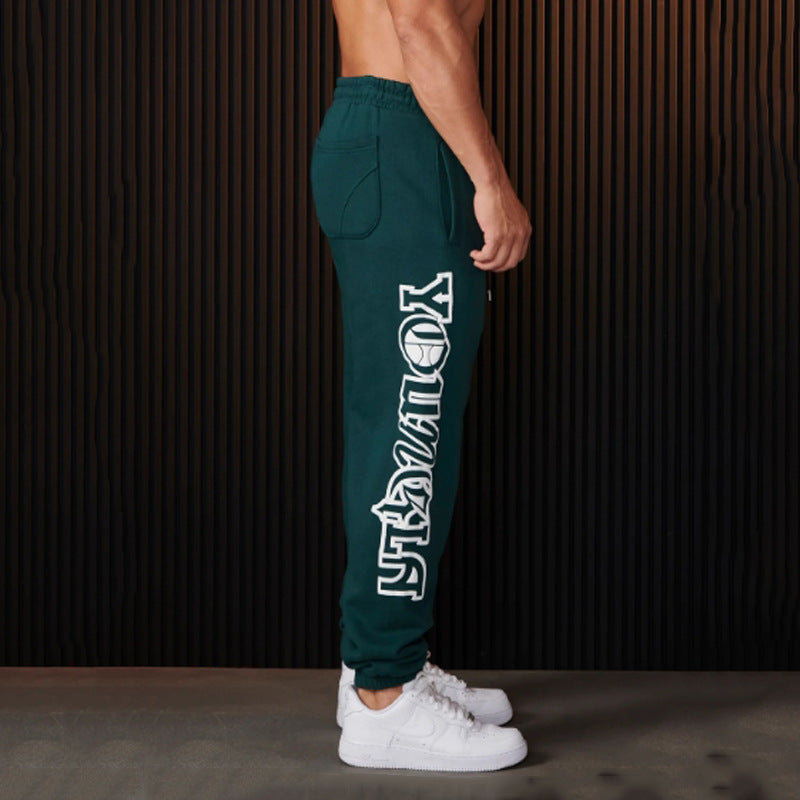 Youngla Jogger Men's Sports Pants Gym Sports Fitness Casual Trousers Cotton Printed Ankle Banded Pants