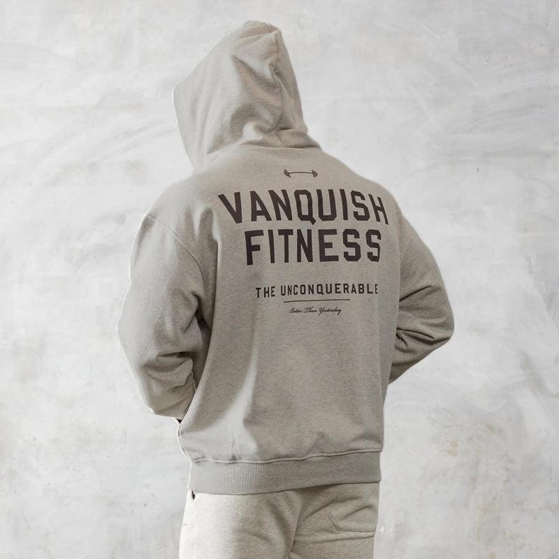 Vanquish Spring and Autumn New Men's Sports Fitness Oversized Pullover Hoodie High Quality Cotton Sweater