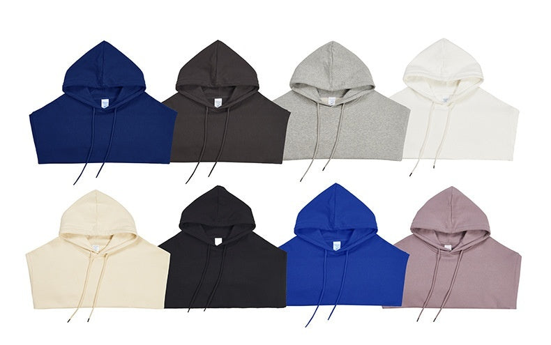 Men's Solid Color Hoodie Cotton 380G Heavyweight Terry Cotton Tide Loose Long Sleeve Jacket