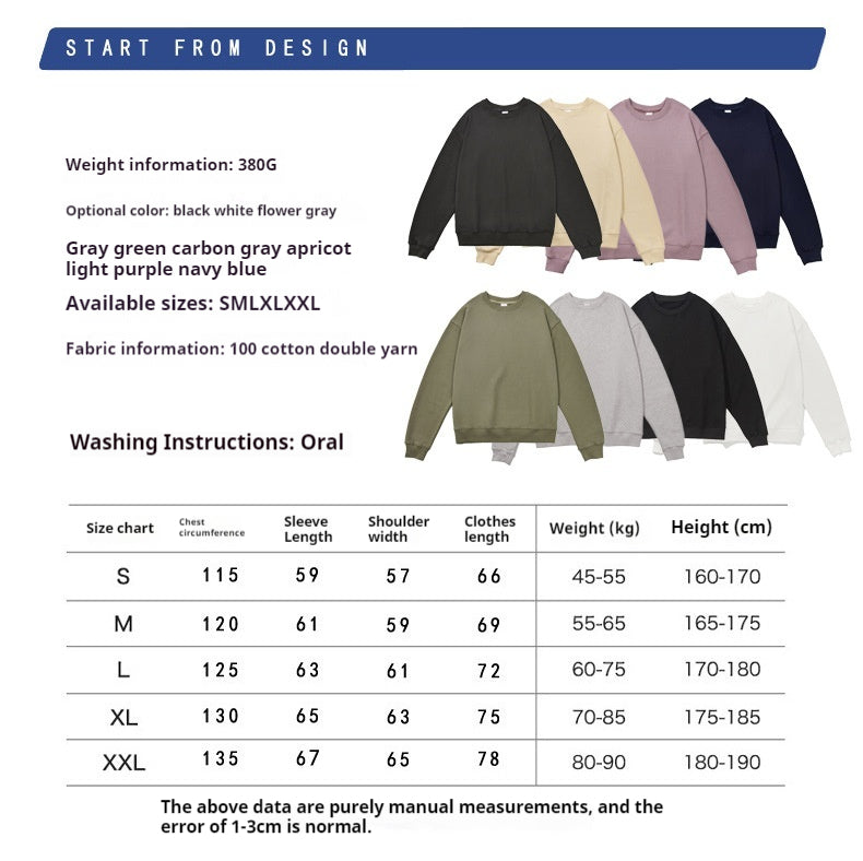 Men's hooded sweatshirt plus velvet pure cotton solid color S-2XL couple style autumn and winter season