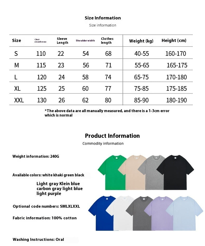 Men's T-Shirts - Short Sleeve Crew Neck Cotton Solid Tone Tee S - 2XL Tee