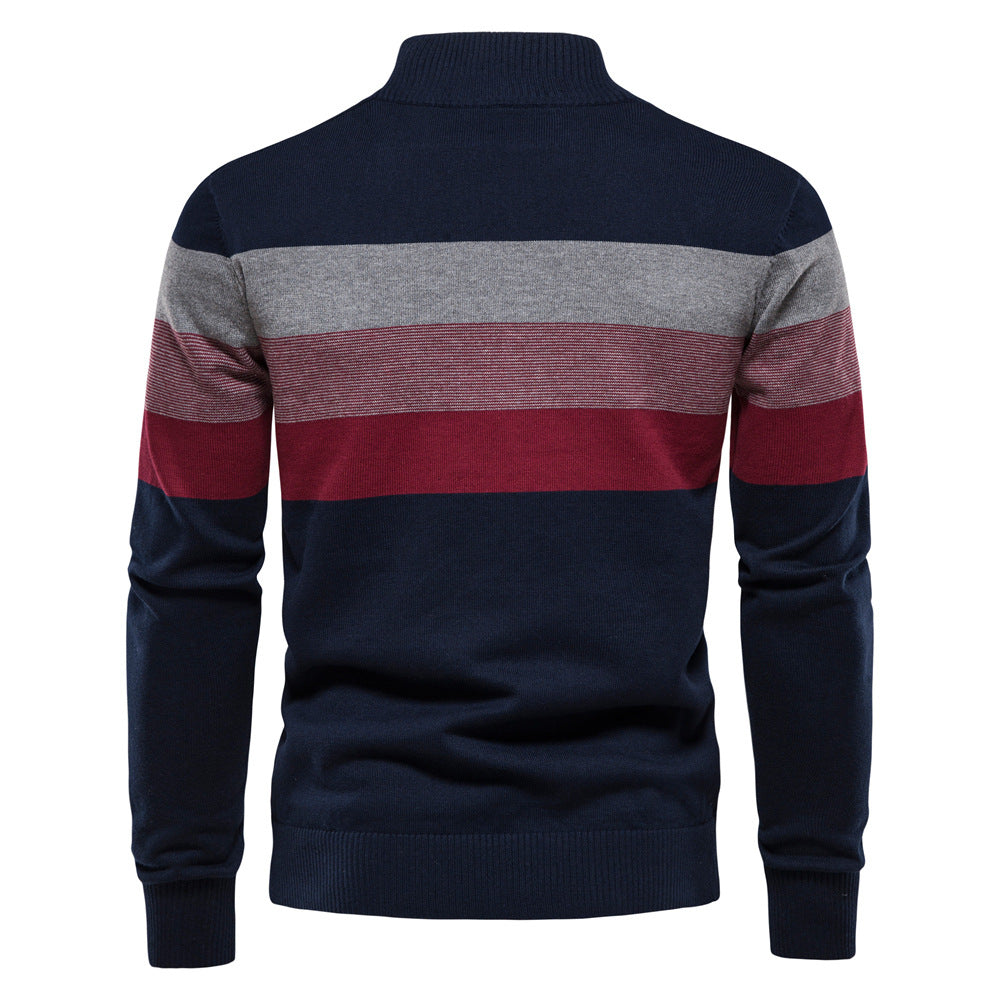 Men's Casual Quarter-Zip Sweaters Cable Knit Thermal Pullover