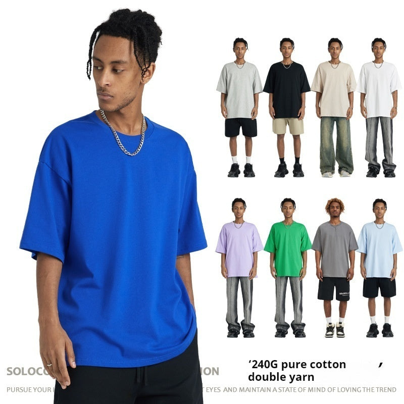 Men's T-Shirts - Short Sleeve Crew Neck Cotton Solid Tone Tee S - 2XL Tee