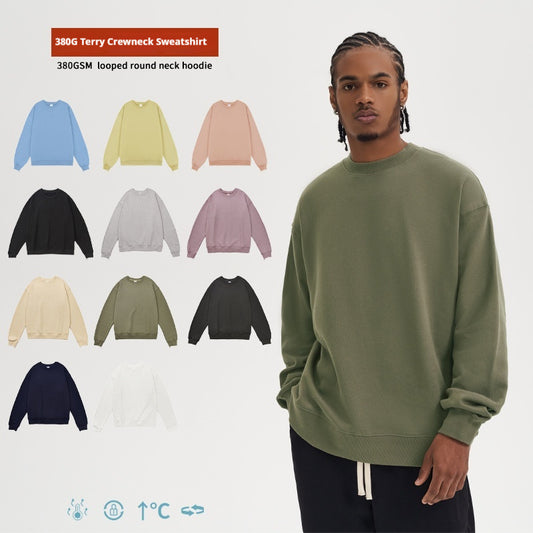 Men's Cotton Hooded Sweatshirt Loose Tide Solid Color Casual Couple Warm Jacket