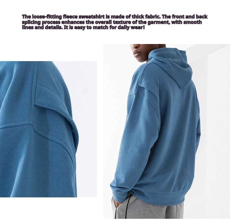 Men's Hoodies 100% Cotton High Quality Sports Loose Solid Color Warm Hoodies Large Size M-3XL