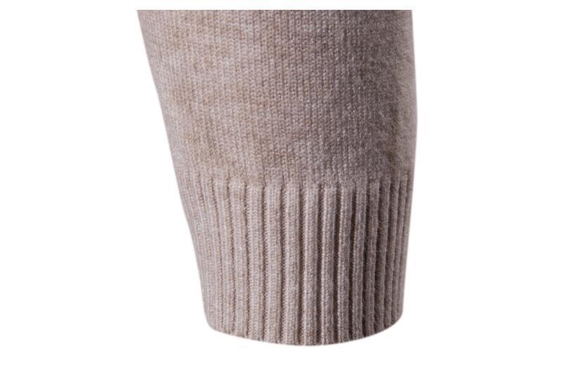 Men's Knitted Sweater Turtleneck Solid Color Warm Loose Design M-4XL