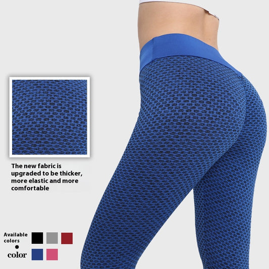 Leggings For Women Plus Size Yoga Pants 350G Thick Honeycomb Pants Women's Peach Hip High Waist Belly Contracting Fitness Pants Running Sports Tights