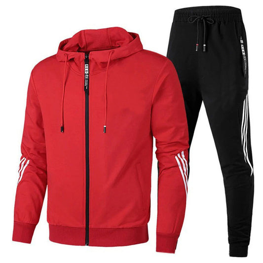 Men's Sportswear Running Fitness Hooded Sweatshirt Sports Pants Breathable Comfortable Zipper Sportswear