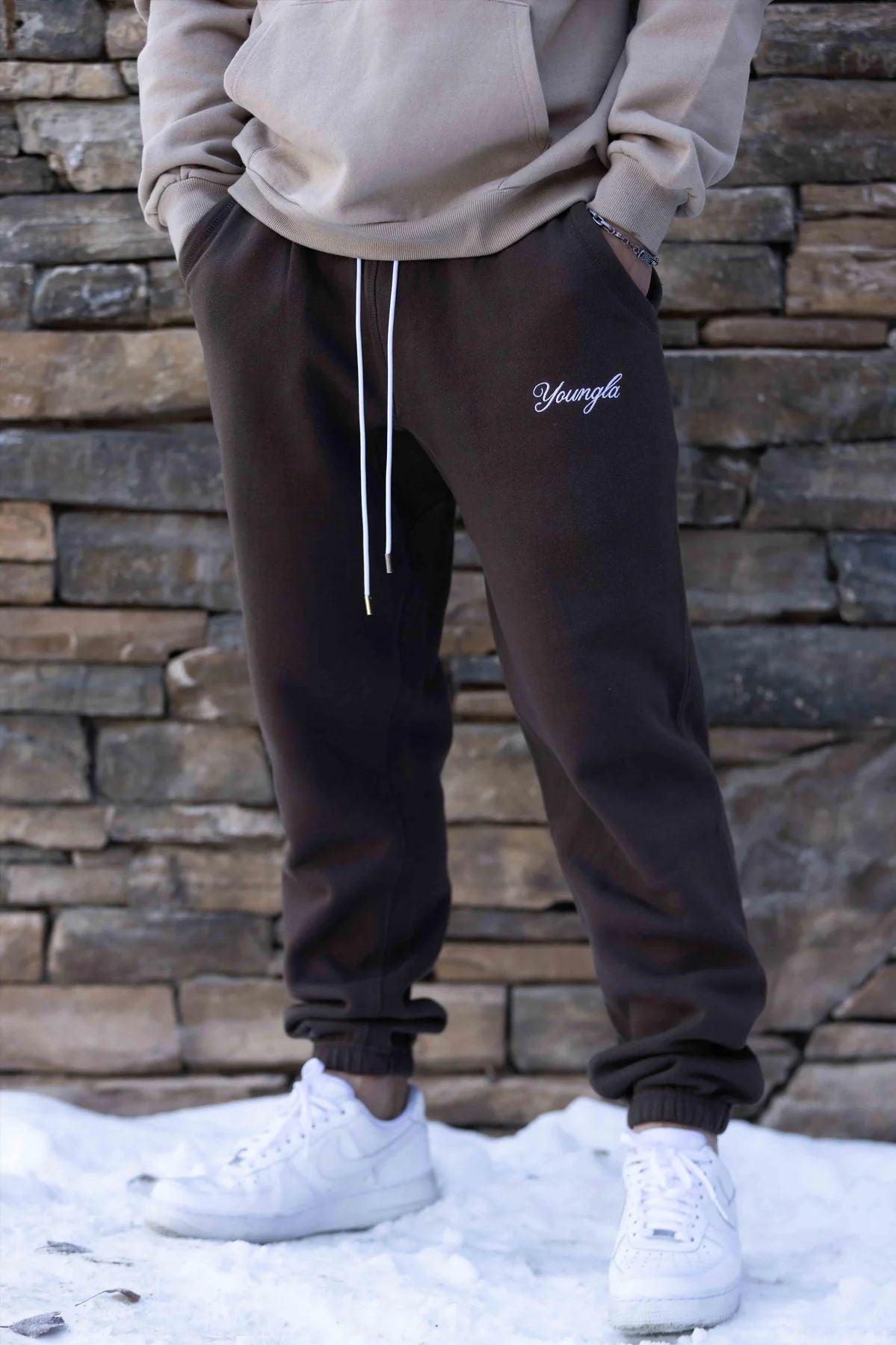 Men's Sports Pants Autumn and Winter New Gym Sports Fitness Cotton Embroidery Ankle-Tied Sweatpants