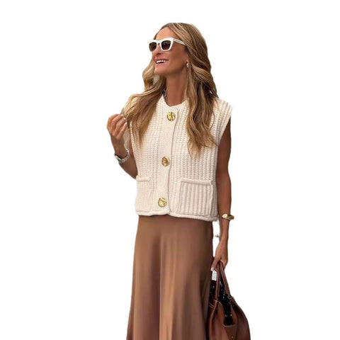 Women's Loose Knit Sweaters with Three-Quarter Sleeves