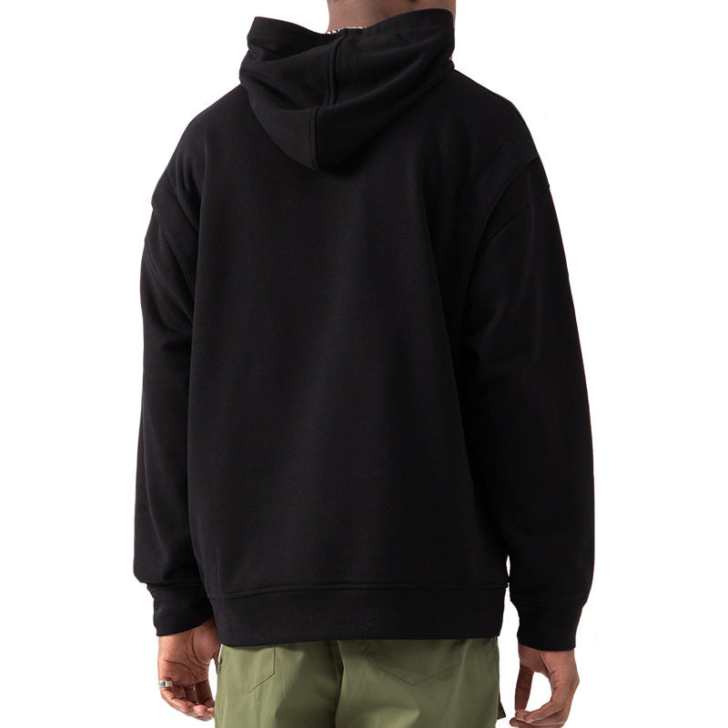 Men's Hoodies 100% Cotton High Quality Sports Loose Solid Color Warm Hoodies Large Size M-3XL