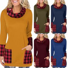 Women's Spring Summer Waffle Knit Crew Neck Patchwork Pullover Long Sleeve T-Shirt Casual Loose Top