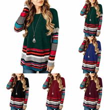 Women's Spring Summer Waffle Knit Crew Neck Patchwork Pullover Long Sleeve T-Shirt Casual Loose Top