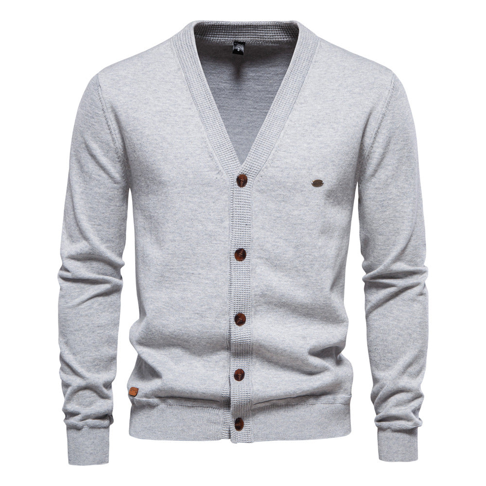 Men's Knit Cardigan Button Casual Sweater S-2XL Waffle Texture