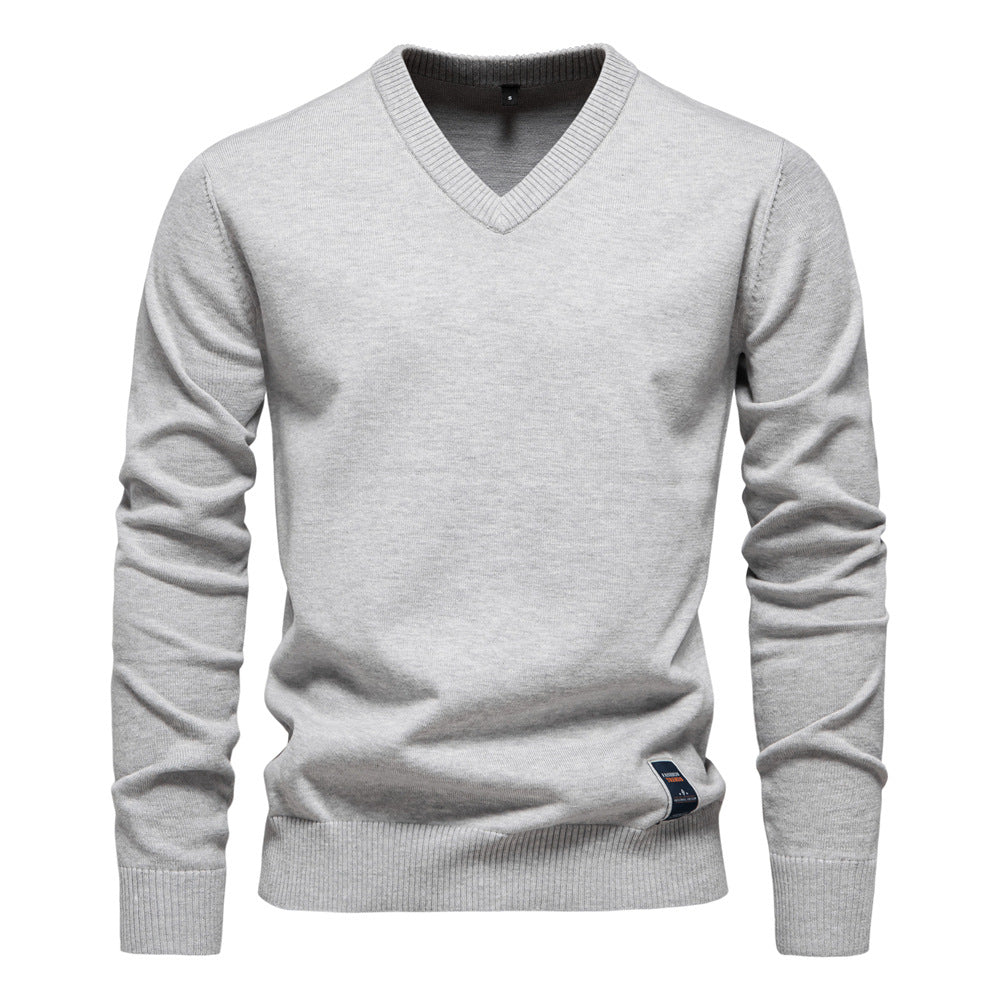 Men's Knitted Sweater V-Neck Button Casual Sweater S-2XL