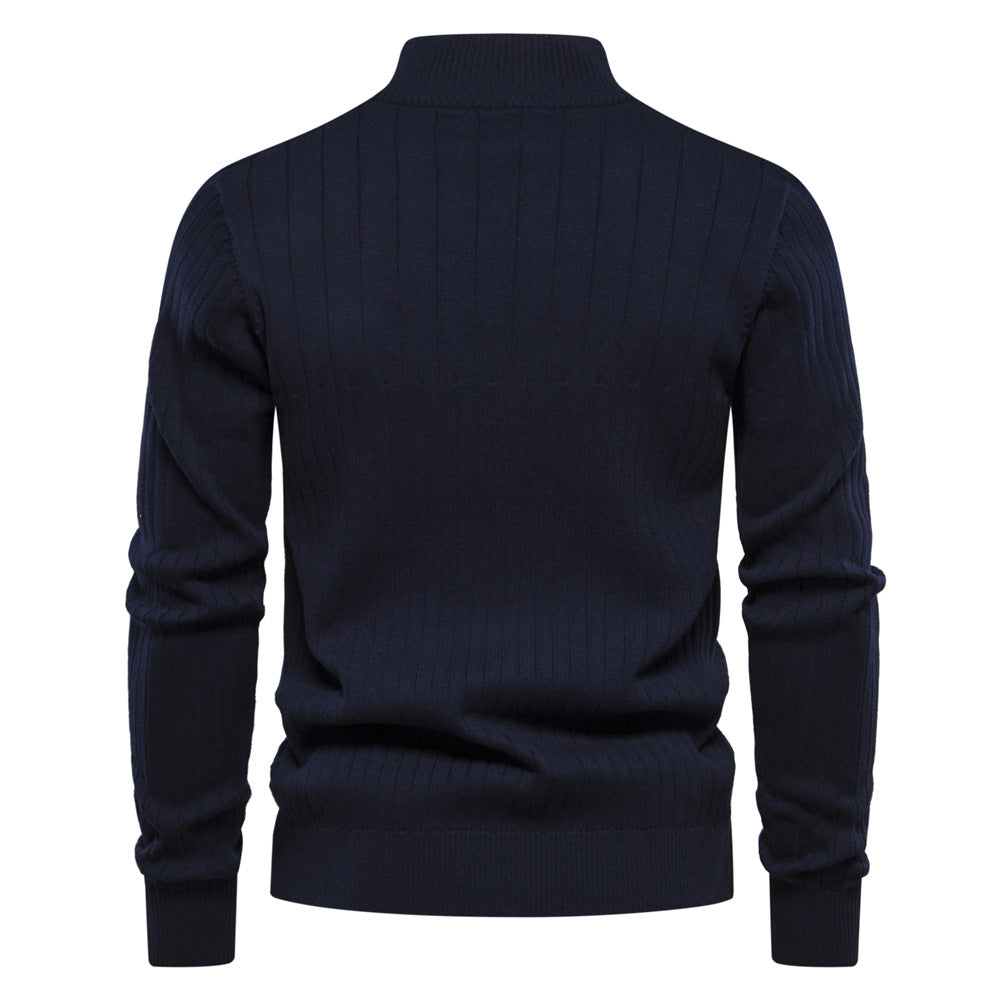 Men's Quarter Zip Sweater Slim Fit Lightweight Knitted Mock Neck Pullover Casual Polo Sweaters