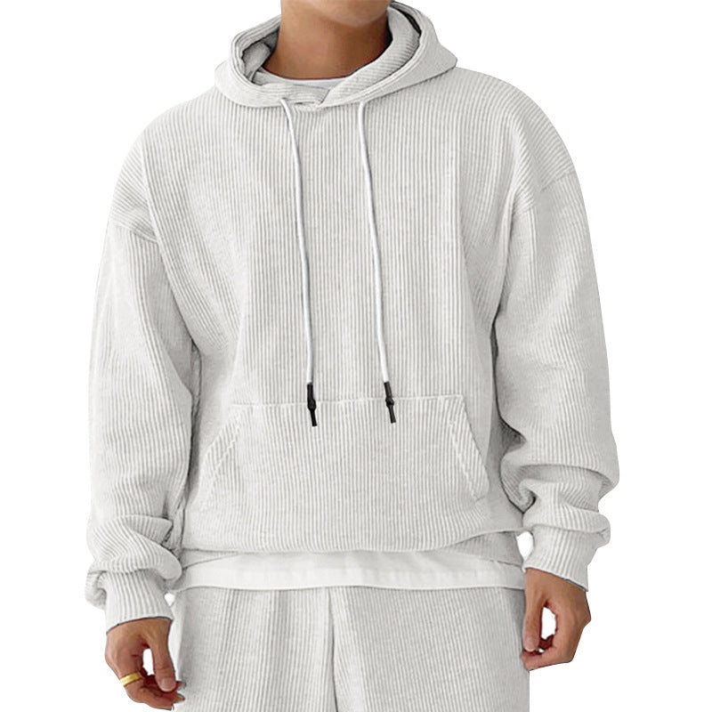 Men's sweatshirts, trendy loose solid color warm hoodies, large sizes M-3XL