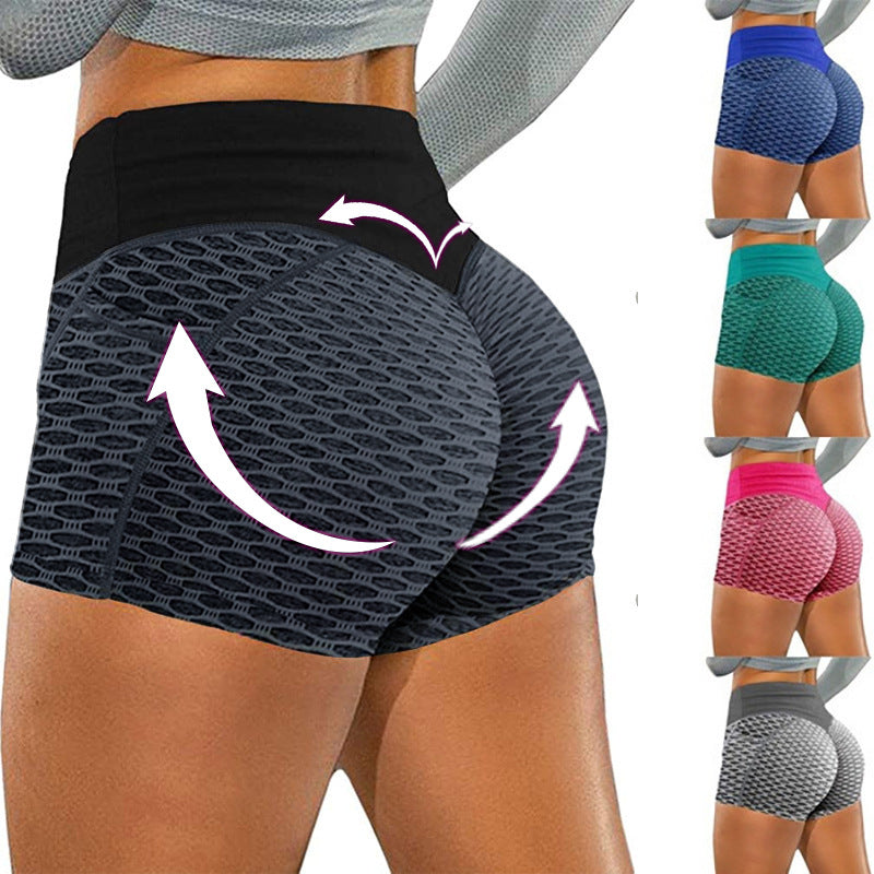 Leggings For Women plus Size Honeycomb Yoga Shorts Women's Sports Jacquard Shorts Honeycomb Pocket Fitness Yoga Shorts