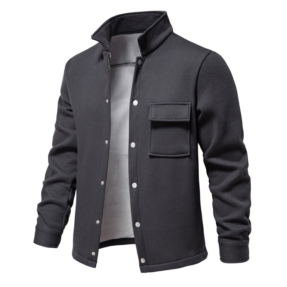 Men's knitted jacket Solid cotton Two-button lightweight unlined sport jacket