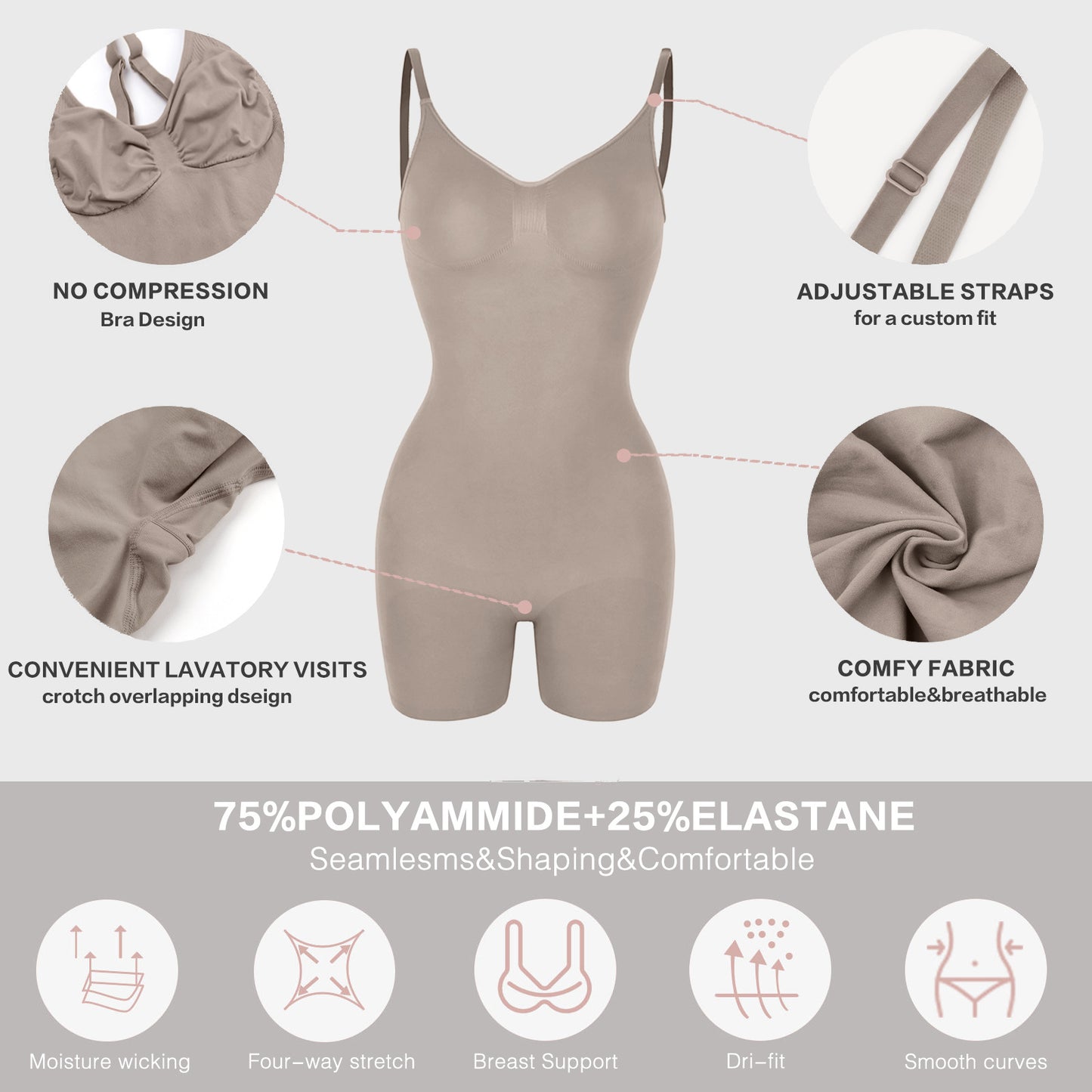 Slimming Bodysuit for Women Slimming Bodysuit for Women Skim Shapewear Women's Body Shapewear Hip Lifting and Waist-Slimming Open Corset Women's Enhanced Summer One-Piece Underwear