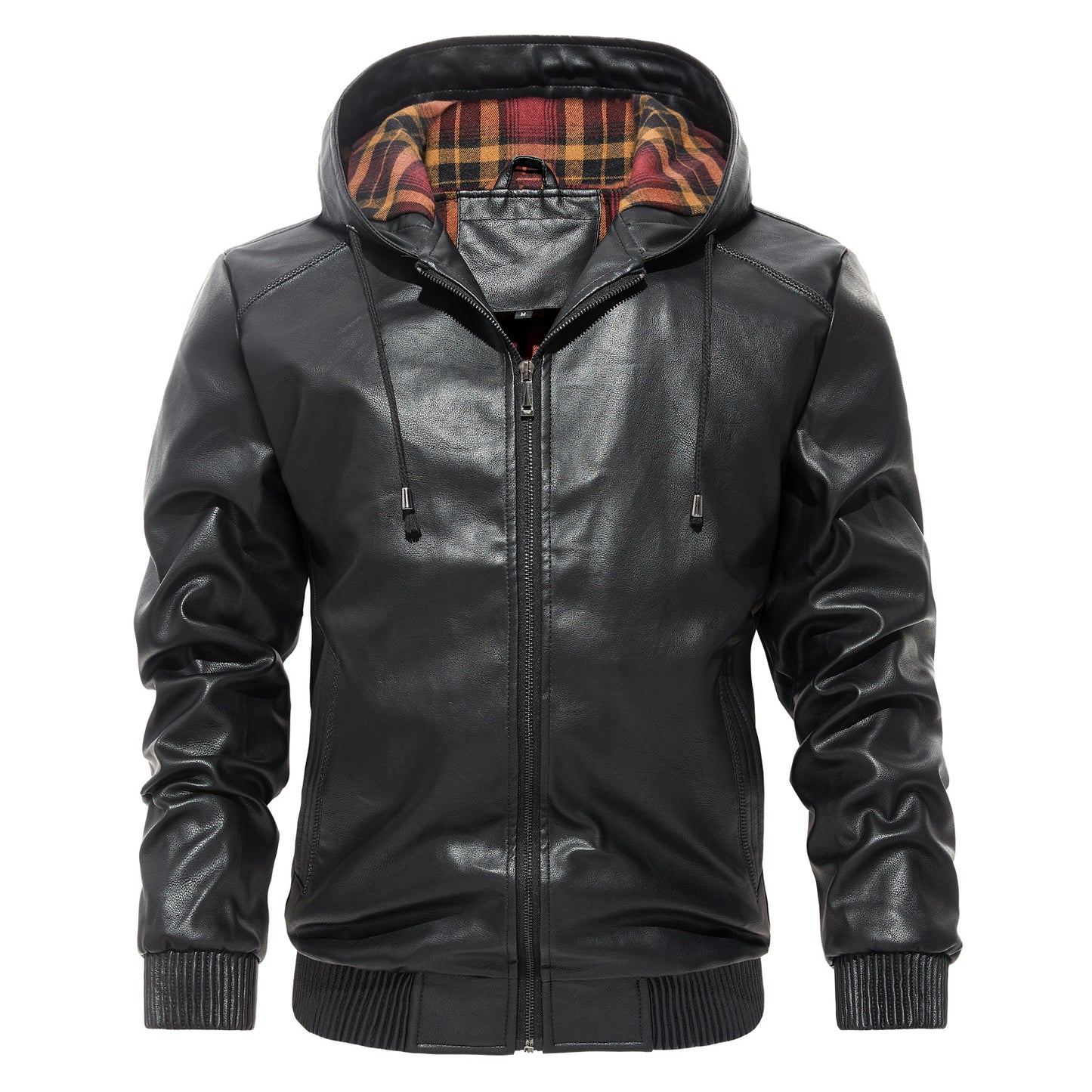 Men's Fur Integrated Hooded Jacket with Lapel Cropped, Multi-Functional Pocket Design Warm Winter Single