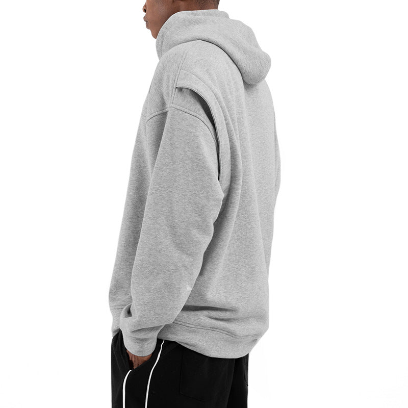 Men's Hoodies 100% Cotton High Quality Sports Loose Solid Color Warm Hoodies Large Size M-3XL