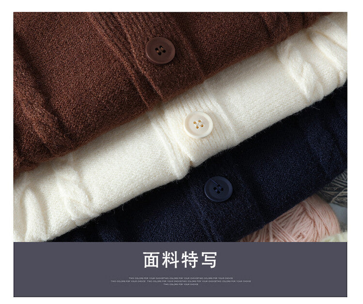 Men's knitted sweater, thick thread, solid color, stand-up collar, plus velvet, warm, M-3XL