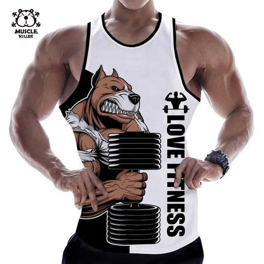 Muscle Killer Muscle Animal Sports Leisure Gym Wait Lifting Running Bodysuit Loose Dumbbell & Barbell Elastic