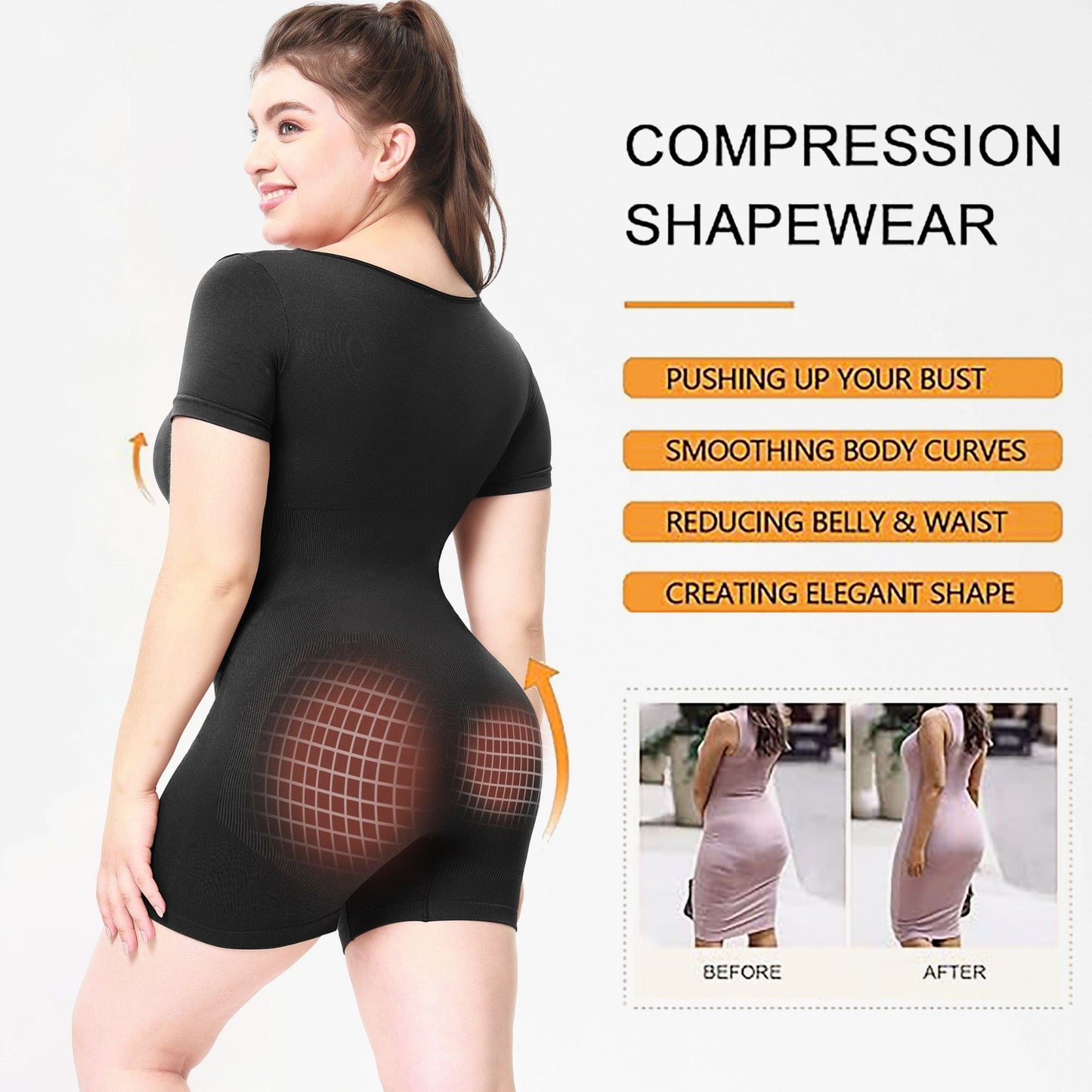 Slim Bodysuit for Women Slim Bodysuit for Women Girdle Jumpsuit Adult Women Outer Wear Bodybuilding Jumpsuits Short Sleeve Corset Hip Lifting Bodysuit