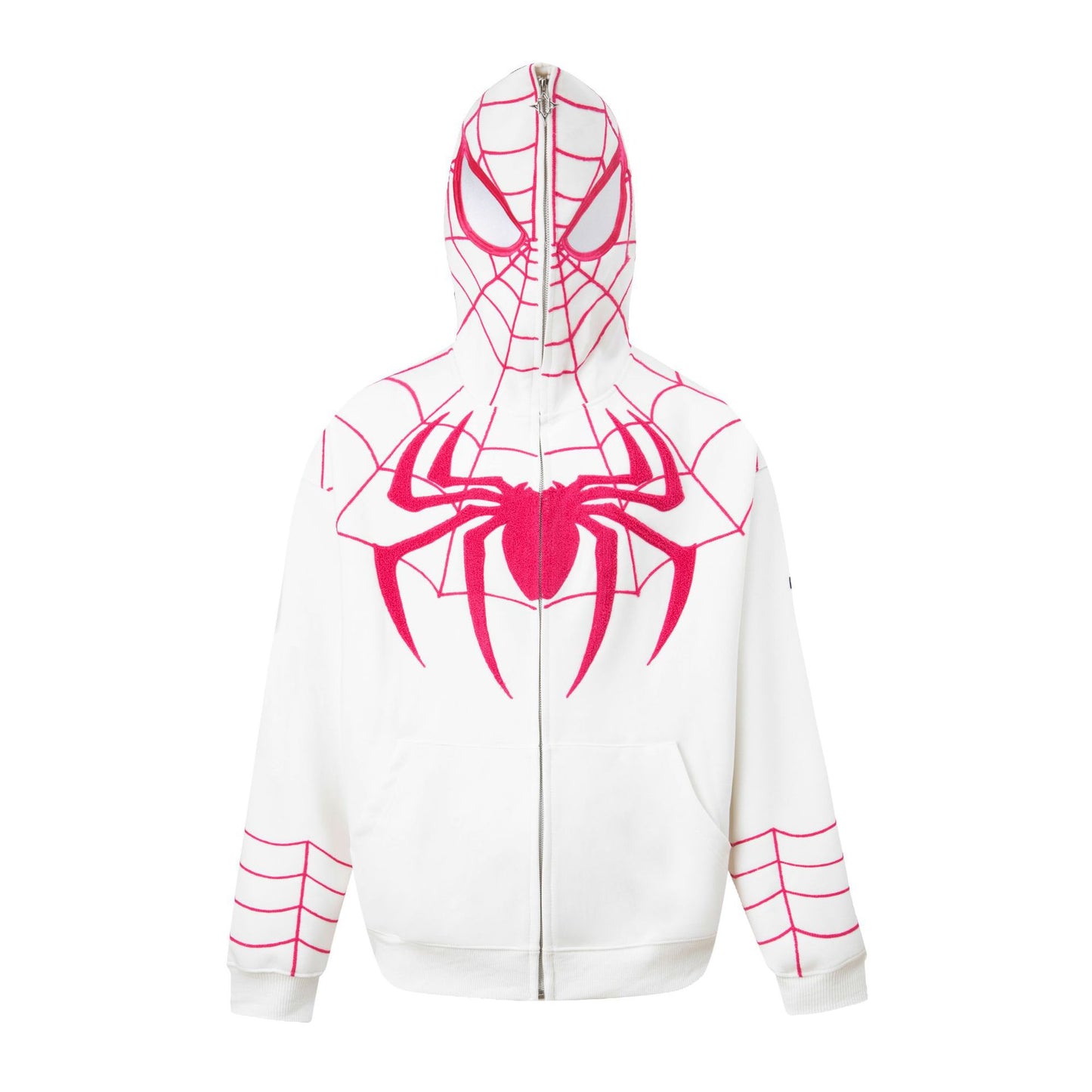 Men's cardigan hooded sweatshirt zipper retro original design sense Spider Man letter embroidery trendy brand M-XL