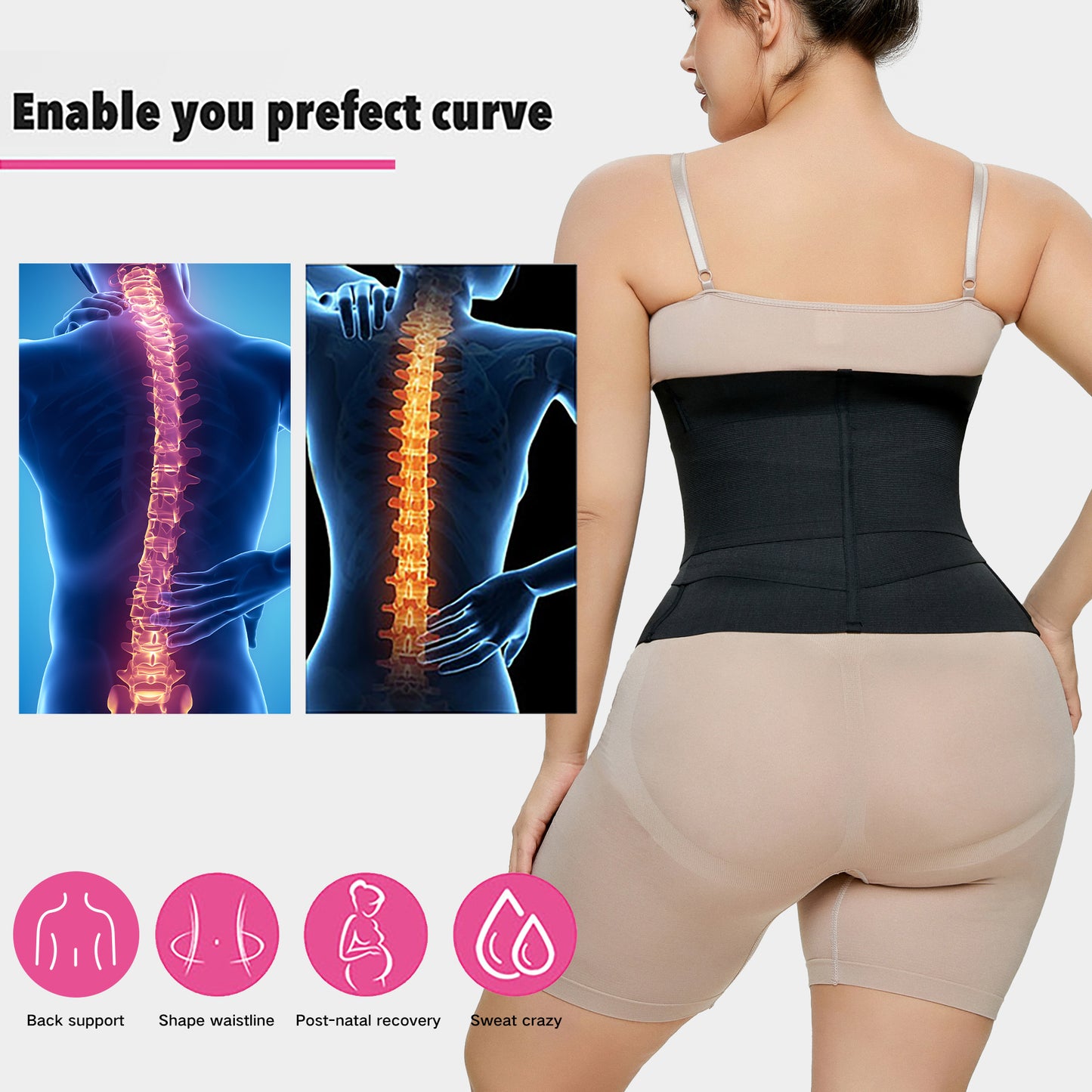 Slim Bodysuit for Women Slim Bodysuit for Women plus Size Girdle Belt Female Belly-Flattening Tool Postpartum Waist-Slimming Strong Girdle Belly Band Waist Trainer