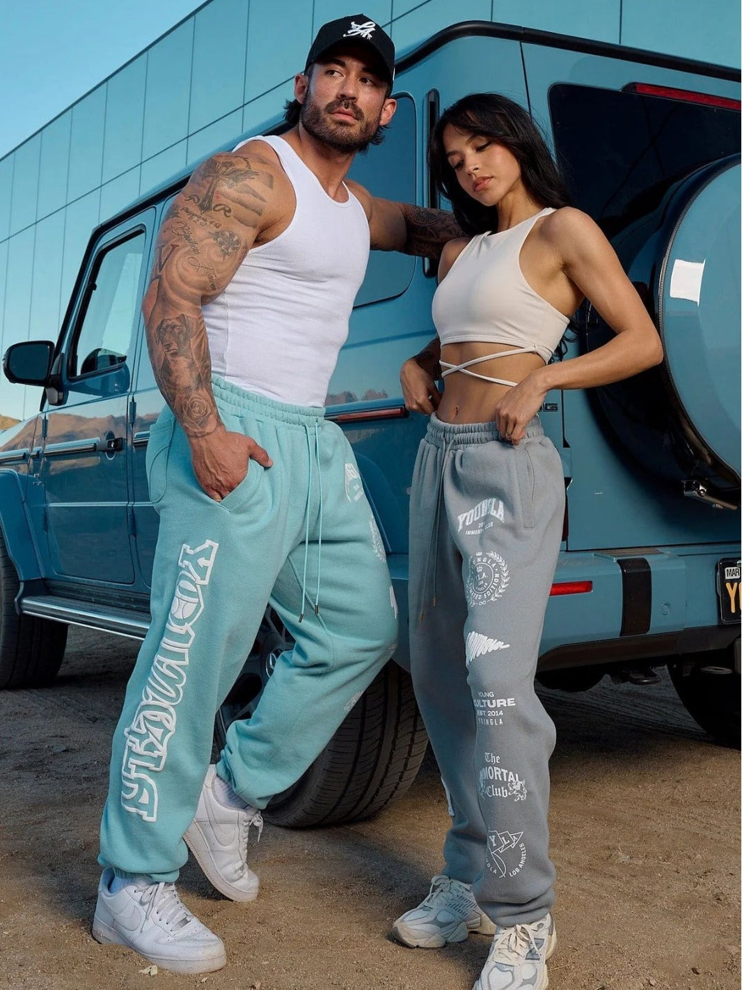 Men's Long Track Sweatpants Printed Ankle-Tied Design Leisure Fitness Essential