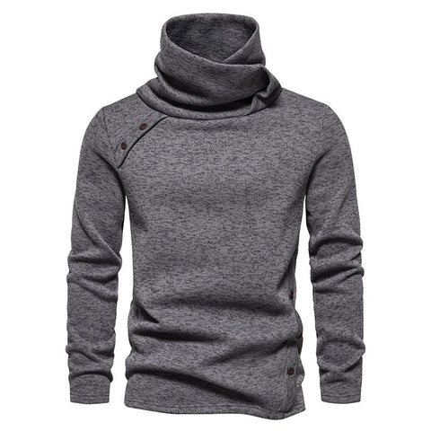 Men's Sweater Turtleneck Cotton Scarf Collar Design M-3XL