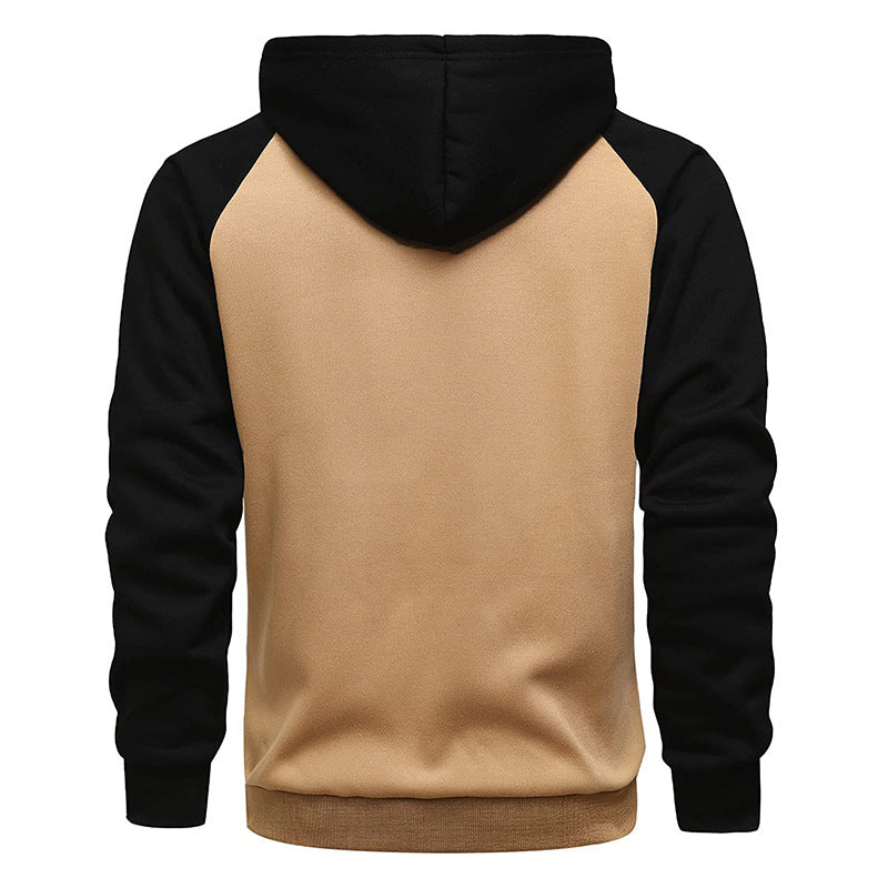 Men's fleece sweatshirts, trendy loose solid color warm hoodies, large sizes M-3XL