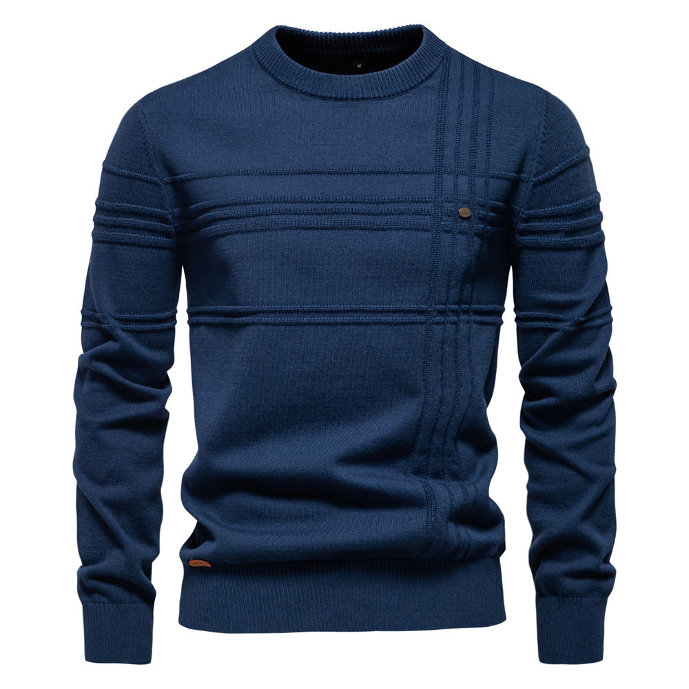 Men's Knit Sweaters Crew Neck Waffle Knit Pullover Raglan Sleeve Sweater S-2XL