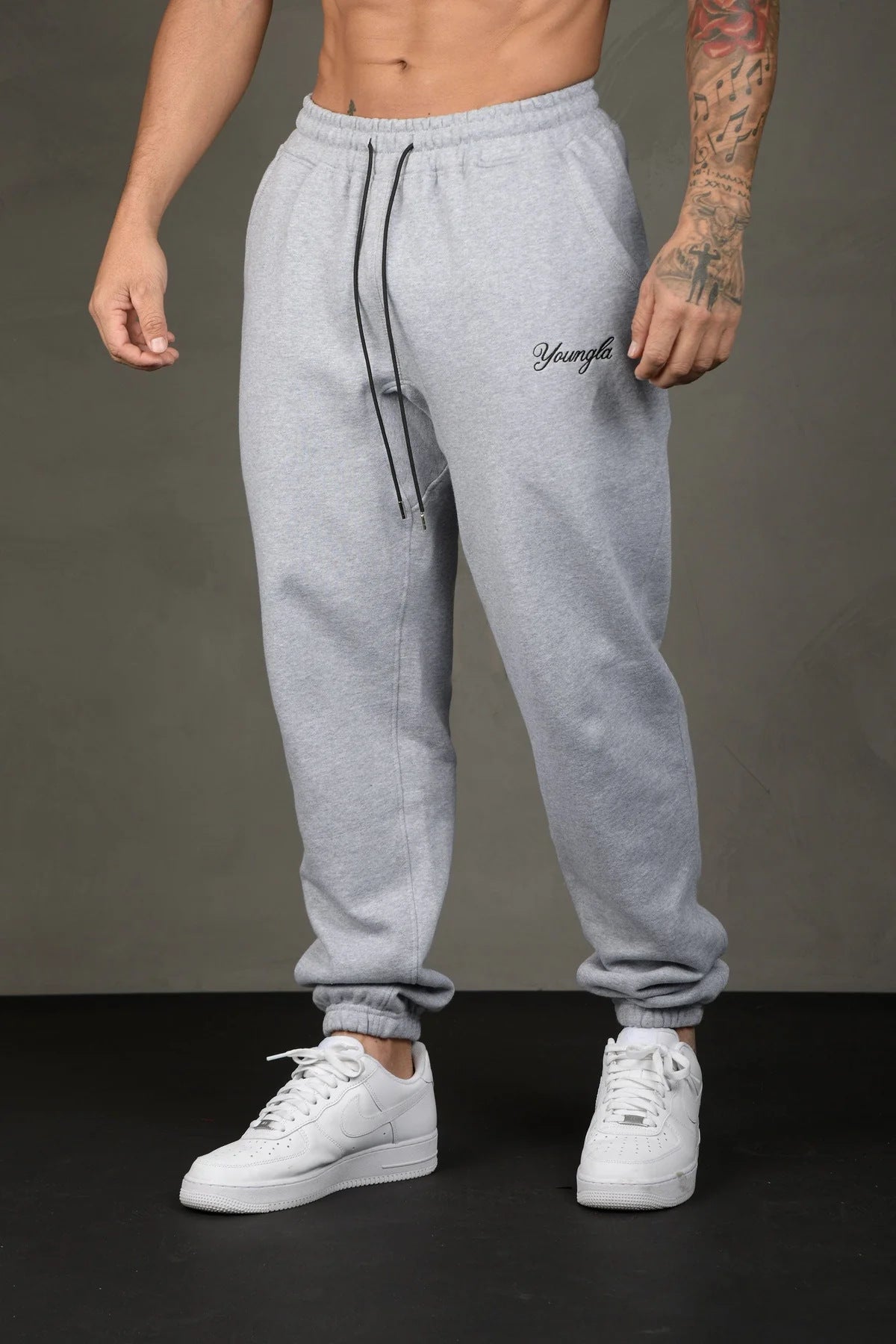 Men's Sports Pants Autumn and Winter New Gym Sports Fitness Cotton Embroidery Ankle-Tied Sweatpants