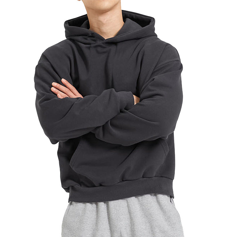 Men's sweatshirts, trendy loose solid color warm hoodies, large sizes M-3XL