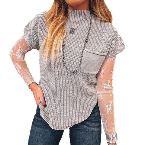 Women's Knit Sweaters: High Neck and Sleeveless Design