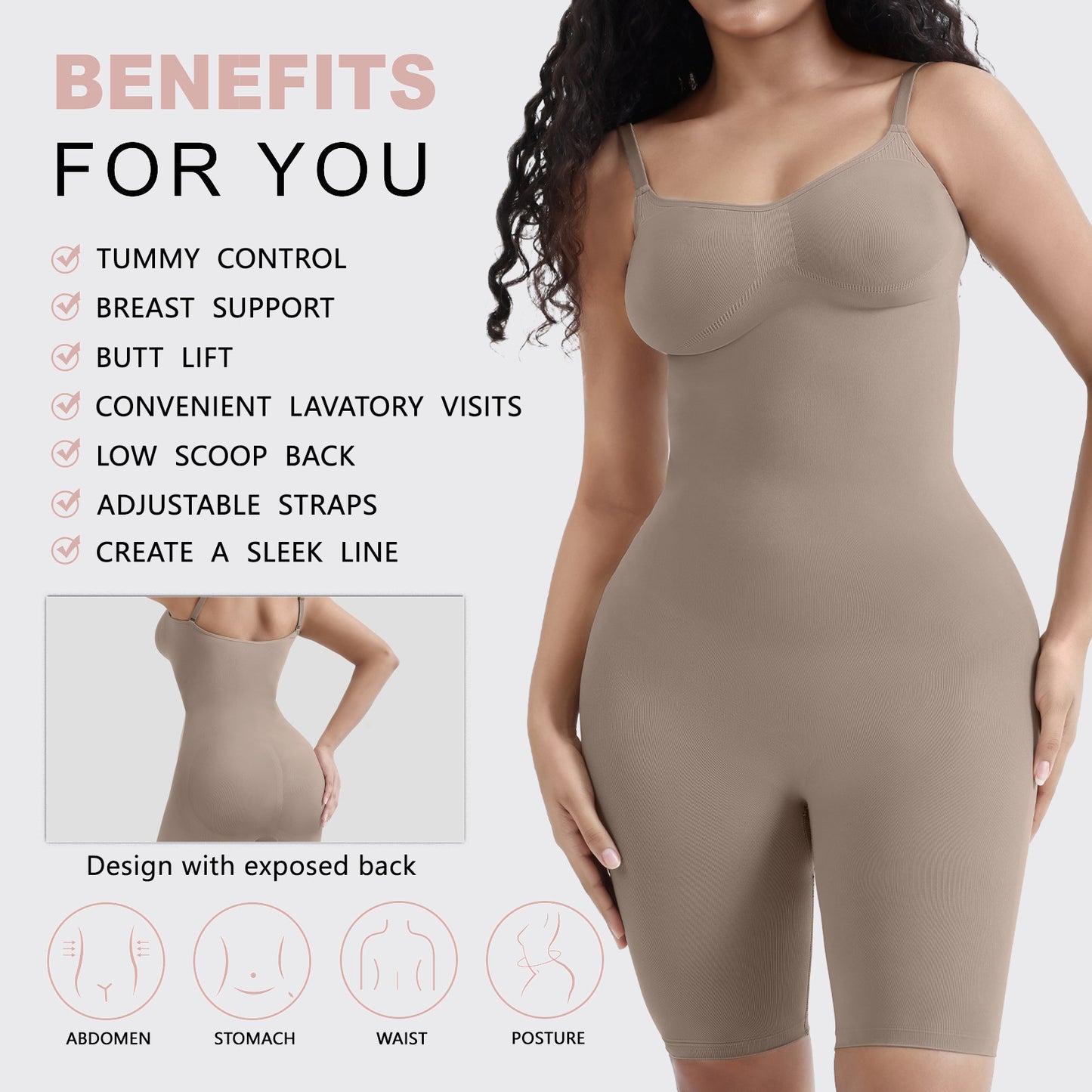 Slimming Bodysuit for Women Slimming Bodysuit for Women Skim Shapewear Women's Body Shapewear Hip Lifting and Waist-Slimming Open Corset Women's Enhanced Summer One-Piece Underwear