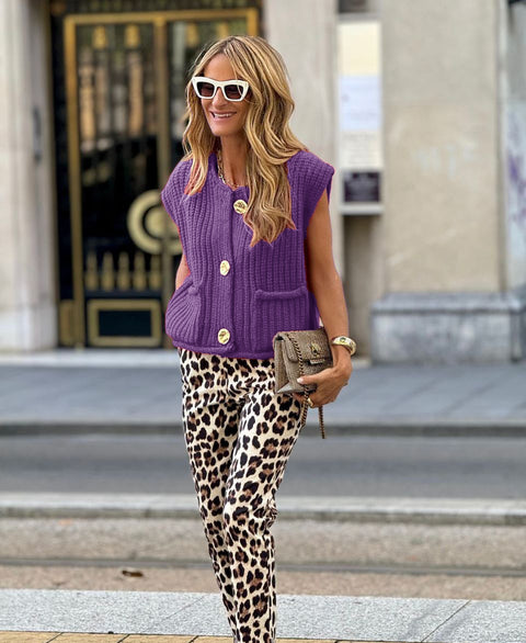 Women's Loose Knit Sweaters with Three-Quarter Sleeves