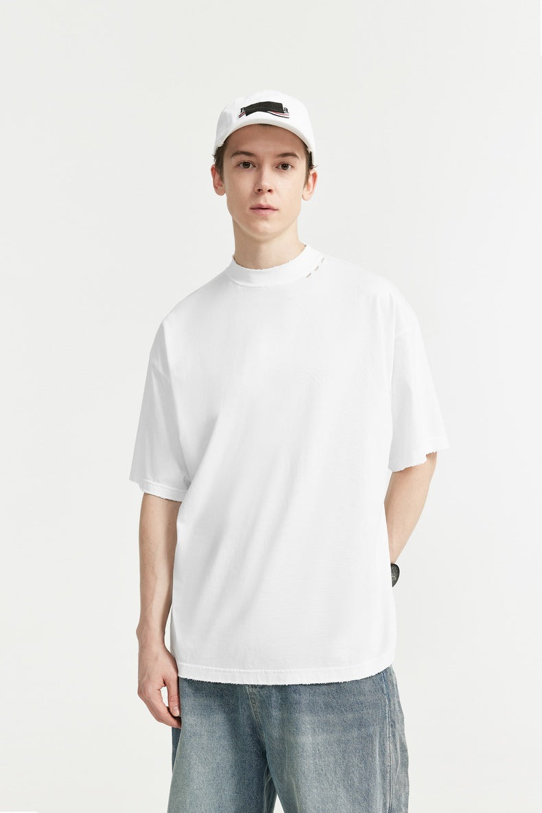 Men's T-shirt INF Men's Clothing | Fashion Brand Small Turtleneck and Embroidered Spring and Summer New Loose Worn Men's round Neck Short Sleeve