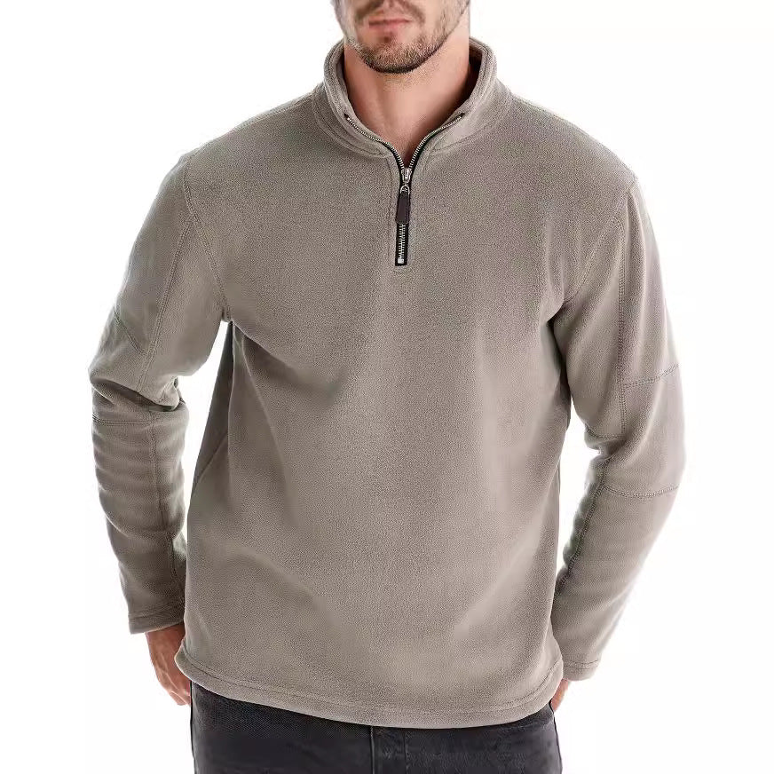 Men's Knitted Sweater 100% Cotton Half Zipper Solid Color Casual Sweater S-2XL Knitted Sweater