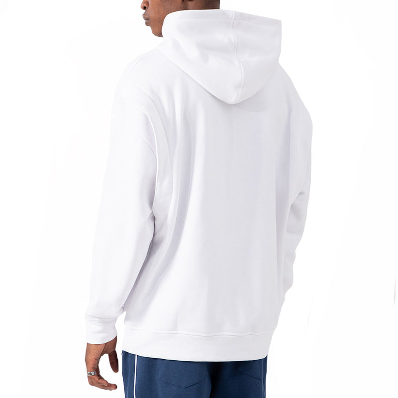 Men's Hoodies 100% Cotton High Quality Sports Loose Solid Color Warm Hoodies Large Size M-3XL