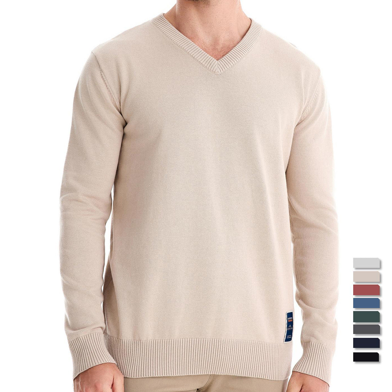 Men's Knitted Sweater V-Neck Button Casual Sweater S-2XL