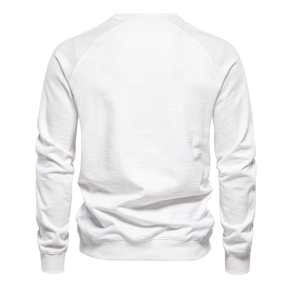 Men's crew neck sweatshirt Cotton warm trendy all-match autumn and winter S-2XL