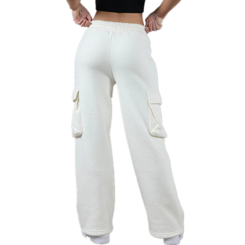 YOUNGLA New Women's Sweatpants Gym Bodybuilding Running Training Pants Cotton Terry Cargo Pants